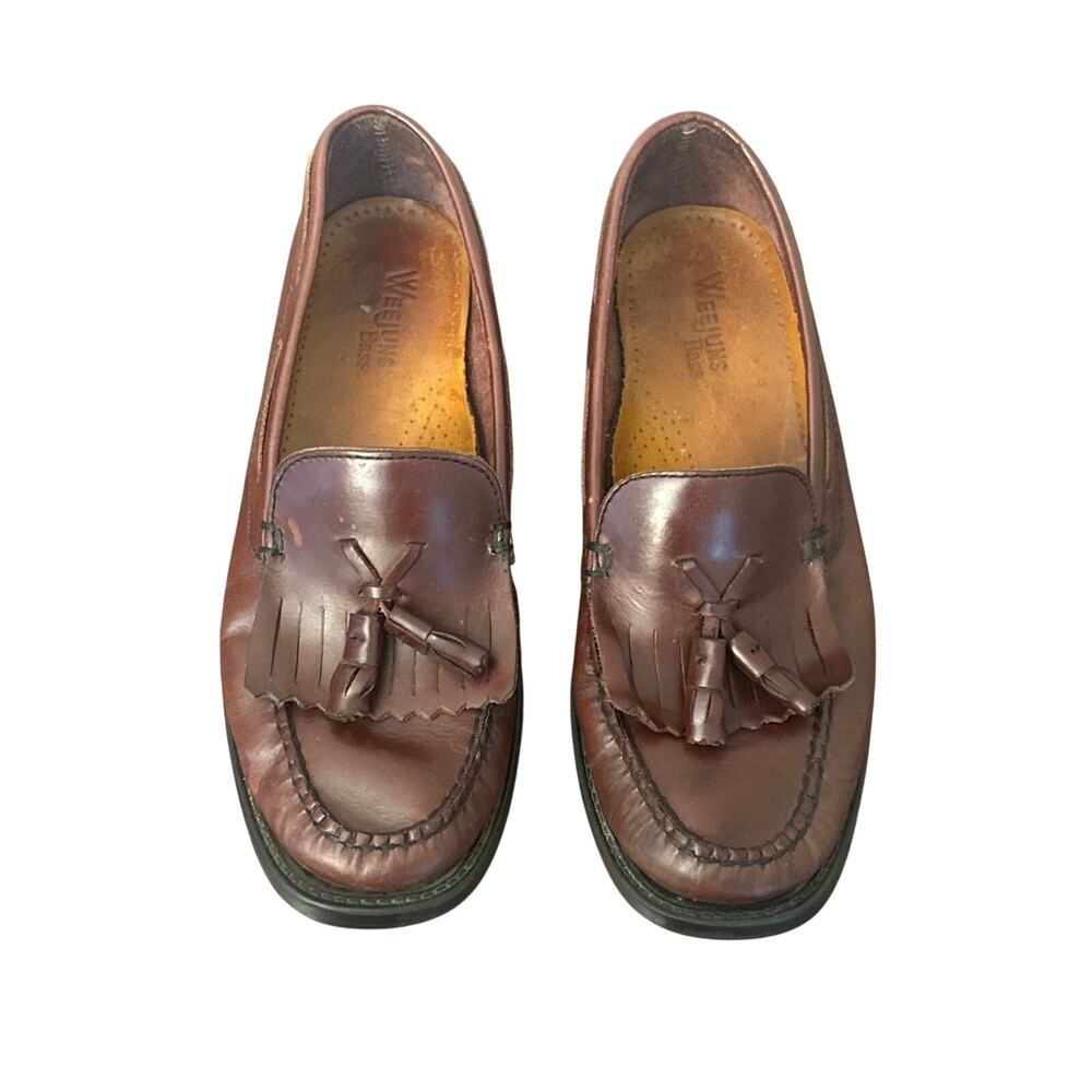 Vintage Bass Weejuns Marietta II Kiltie Tassel Loafers Brown Leather 7 Preppy